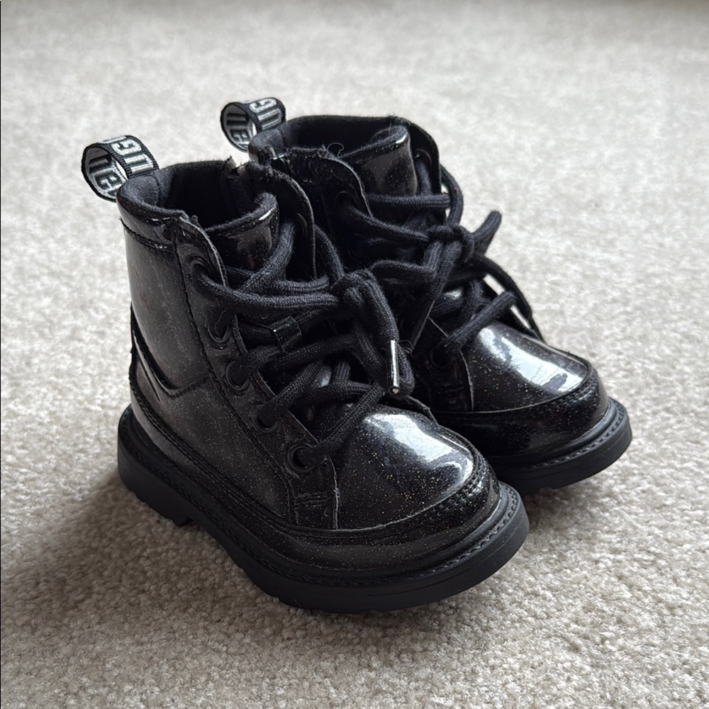 UGG Black Glitter Combat Boot